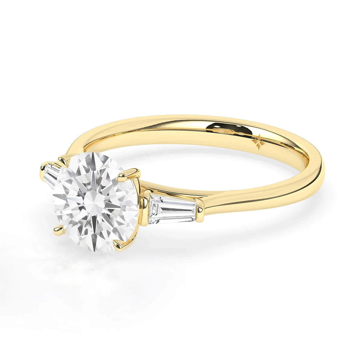 Stunning 2.0 CT Round Moissanite Engagement Ring with Three Stone Design 6
