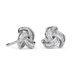 Round Cut Cubic Zirconia in 925 Sterling Silver Earrings 4