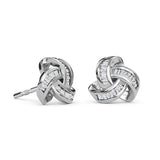 Round Cut Cubic Zirconia in 925 Sterling Silver Earrings 4