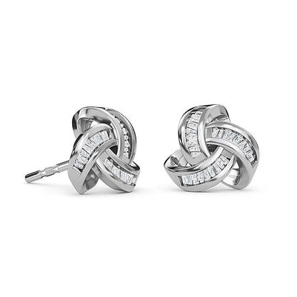 Round Cut Cubic Zirconia in 925 Sterling Silver Earrings 4
