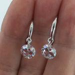 Round Cut Cubic Zirconia in 925 Sterling Silver Earrings 7