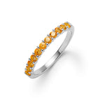 1.32 TCW Round Citrine Lab Made Diamond- November Birthstone Eternity Wedding Band 8