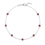 1.75 TCW Round Garnet Lab Made Diamond- January Birthstone Bracelet 6