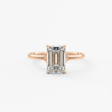 Emerald Split Shank Lab Grown Diamond Engagement Ring