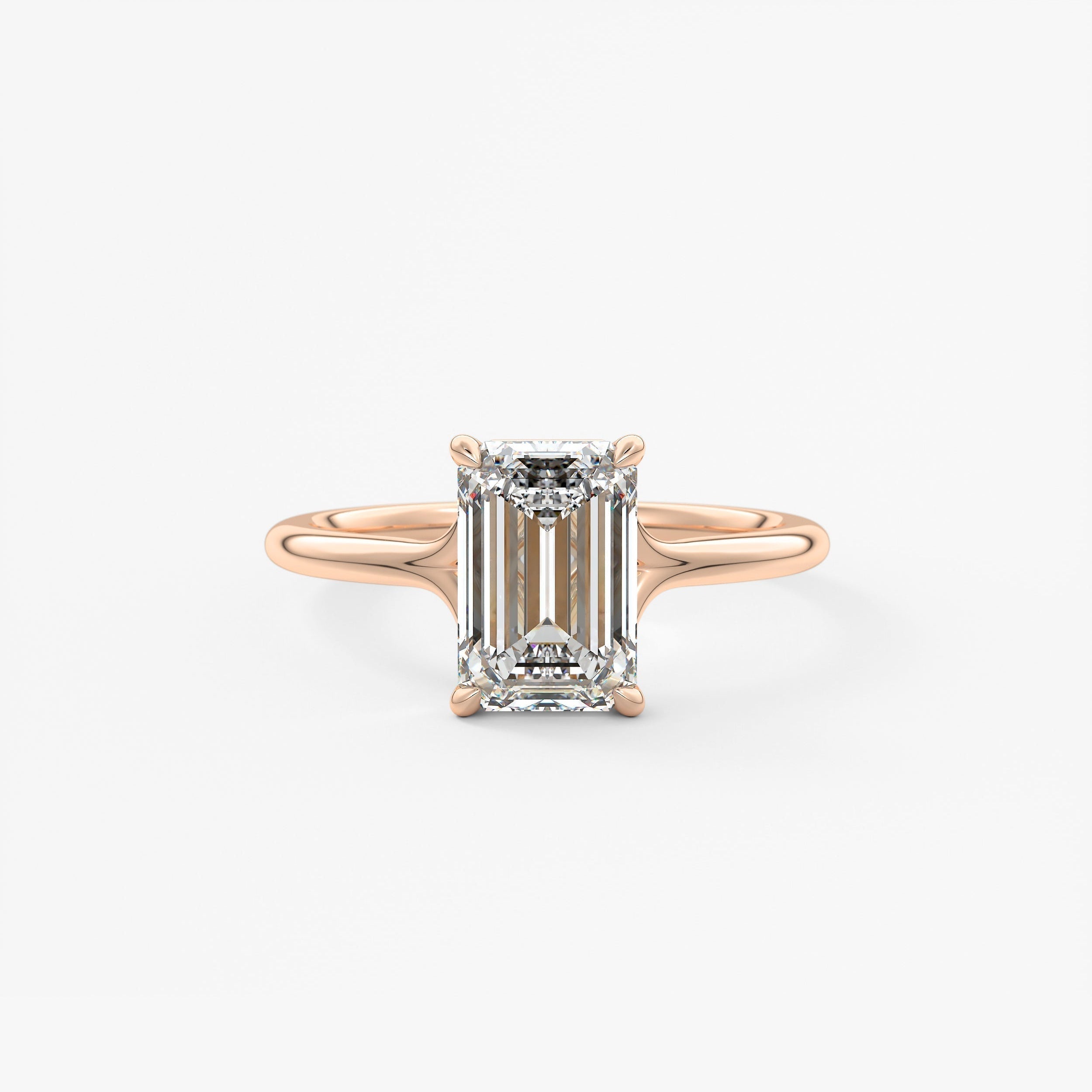Emerald Split Shank Lab Grown Diamond Engagement Ring