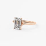 Emerald Split Shank Lab Grown Diamond Engagement Ring