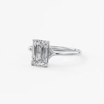 Emerald Split Shank Lab Grown Diamond Engagement Ring