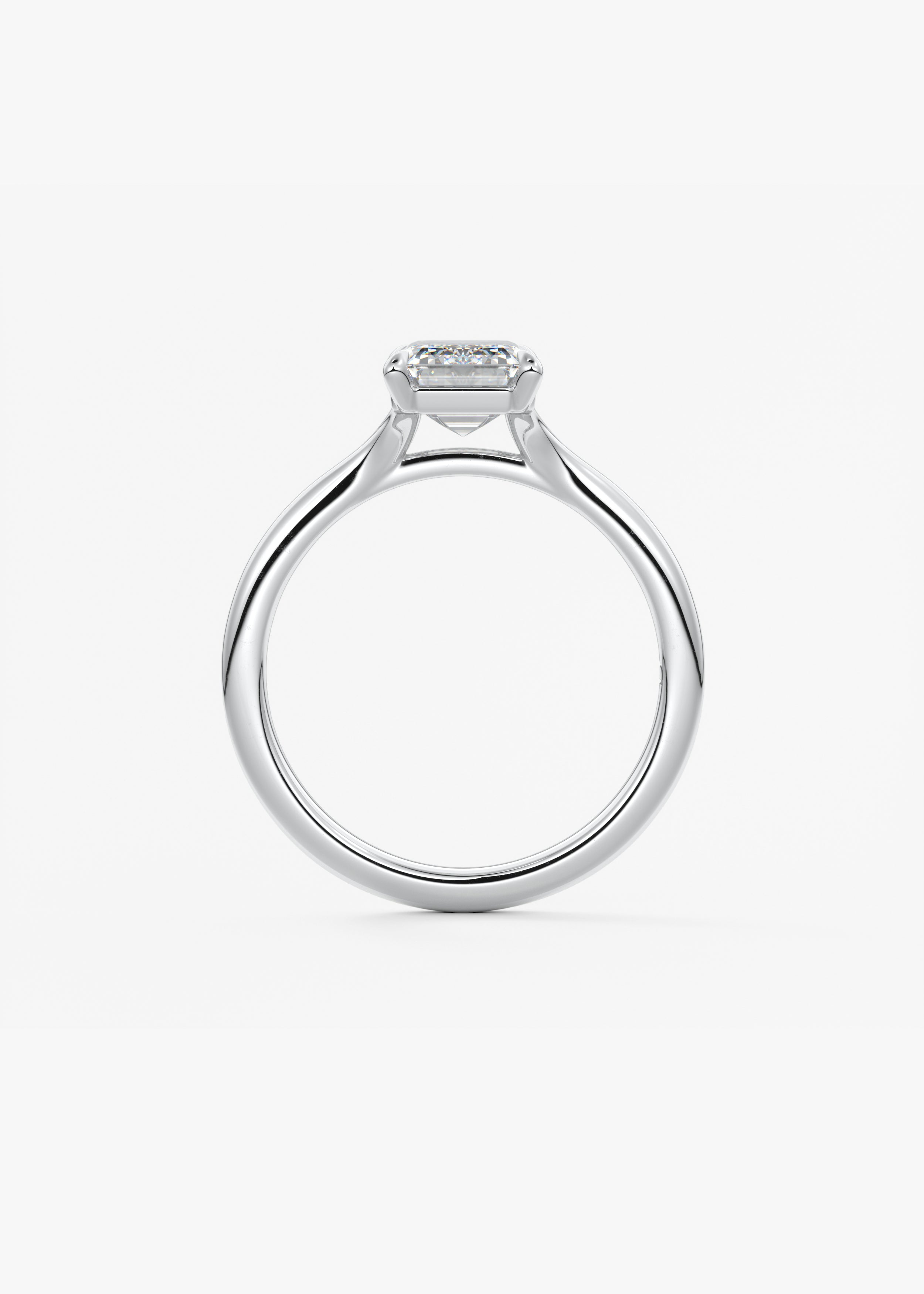 Emerald Split Shank Lab Grown Diamond Engagement Ring