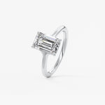 Emerald Split Shank Lab Grown Diamond Engagement Ring