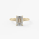 Emerald Split Shank Lab Grown Diamond Engagement Ring