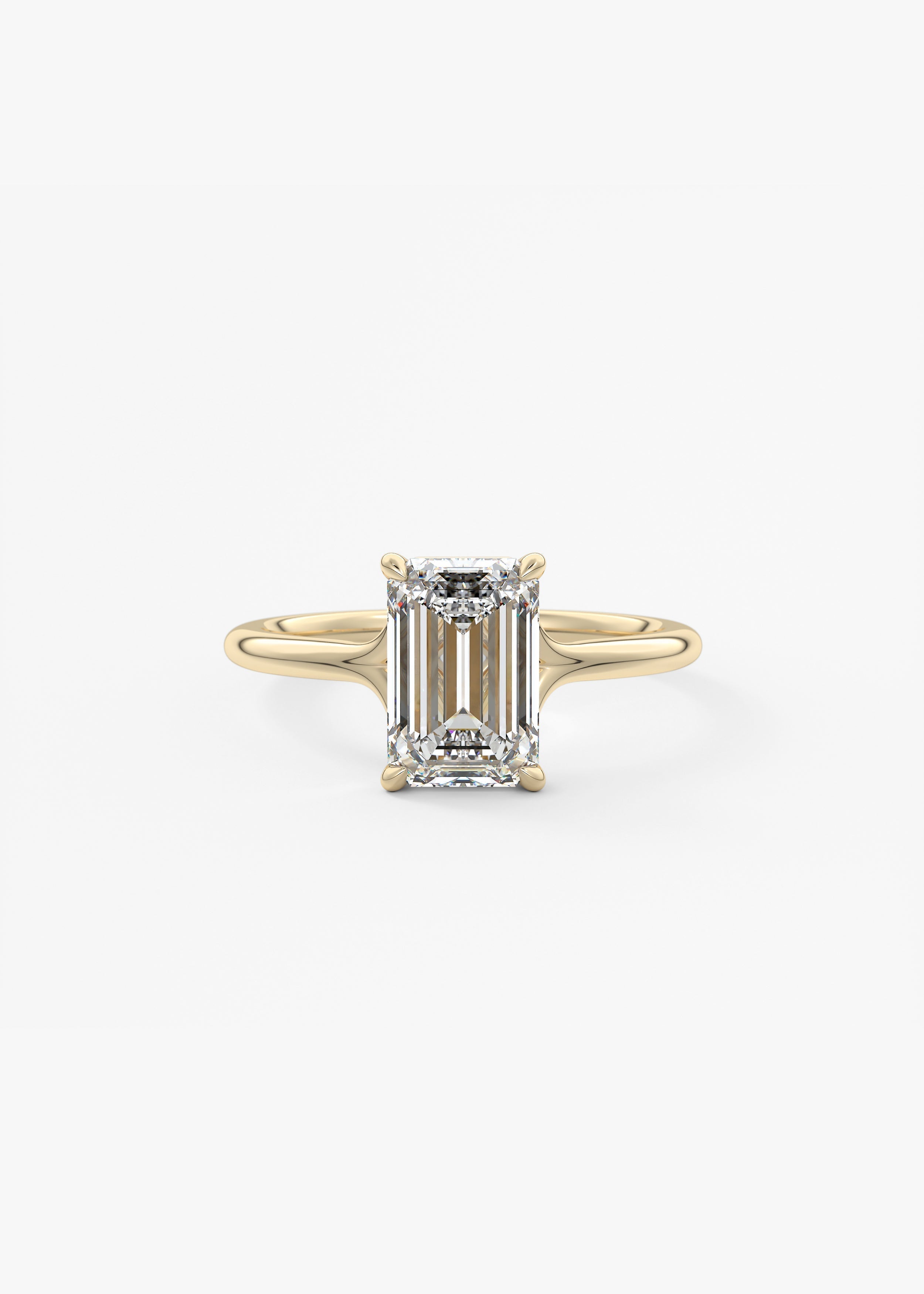 Emerald Split Shank Lab Grown Diamond Engagement Ring