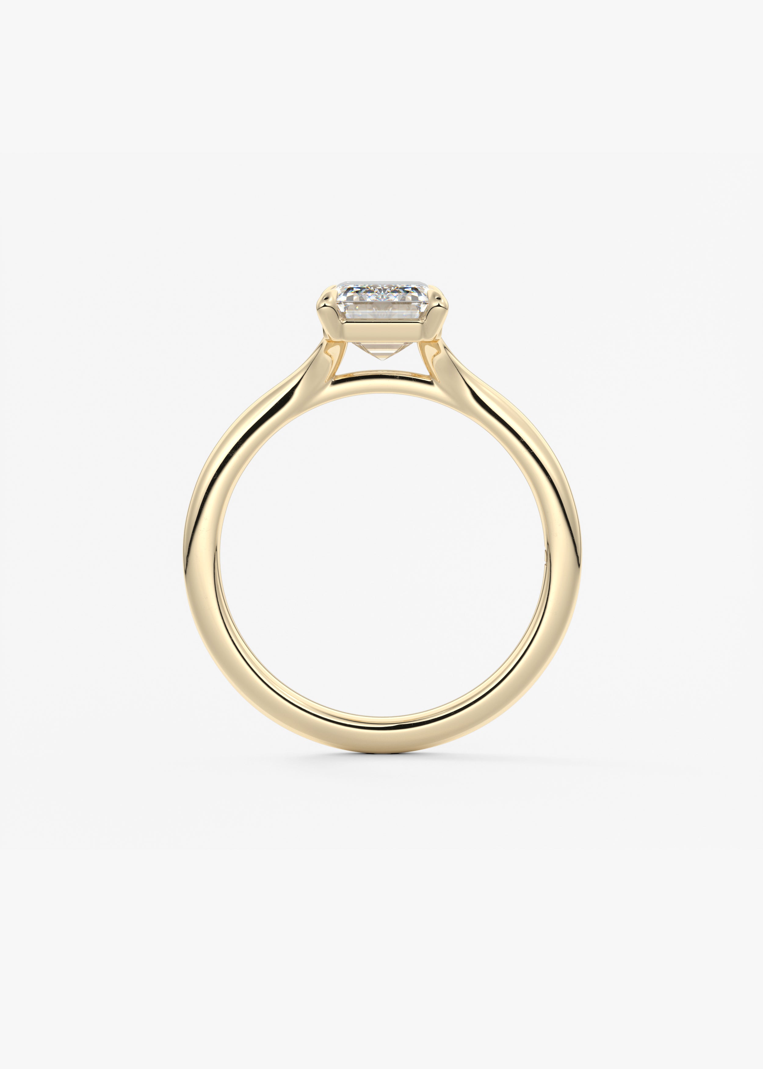 Emerald Split Shank Lab Grown Diamond Engagement Ring