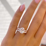 Stunning 3.0 CT Oval Moissanite Engagement Ring in Pave Design 9