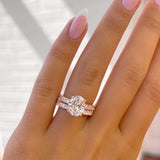 Stunning 3.0 CT Oval Moissanite Engagement Ring in Pave Design 9