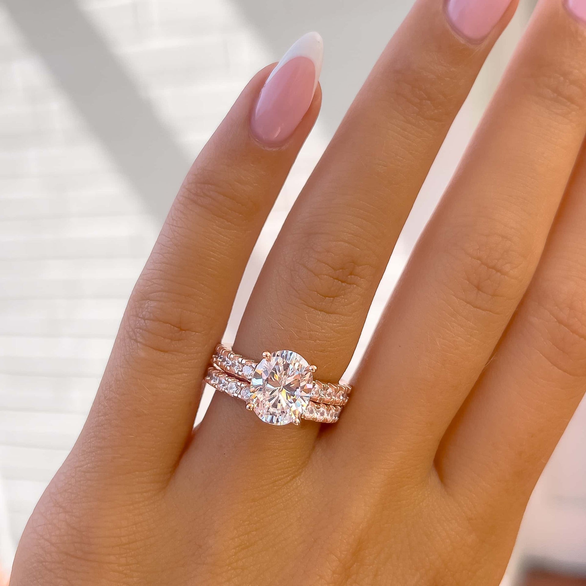 Stunning 3.0 CT Oval Moissanite Engagement Ring in Pave Design 9