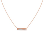 0.30 TCW Round Moissanite Diamond Bar Pendant Necklace in Solid Gold 7
