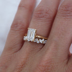 Stunning 0.4 TCW Marquise & Round Moissanite Stones in Half Eternity Wedding Band 11