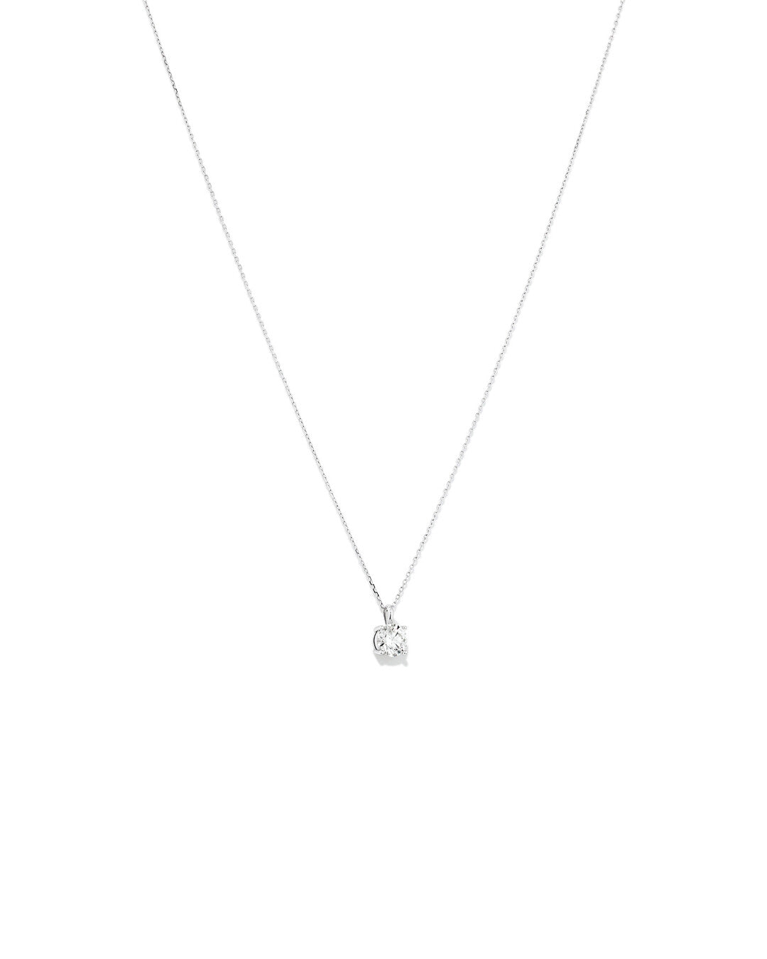 Round Cut Cubic Zirconia in 925 Sterling Silver Necklace 4