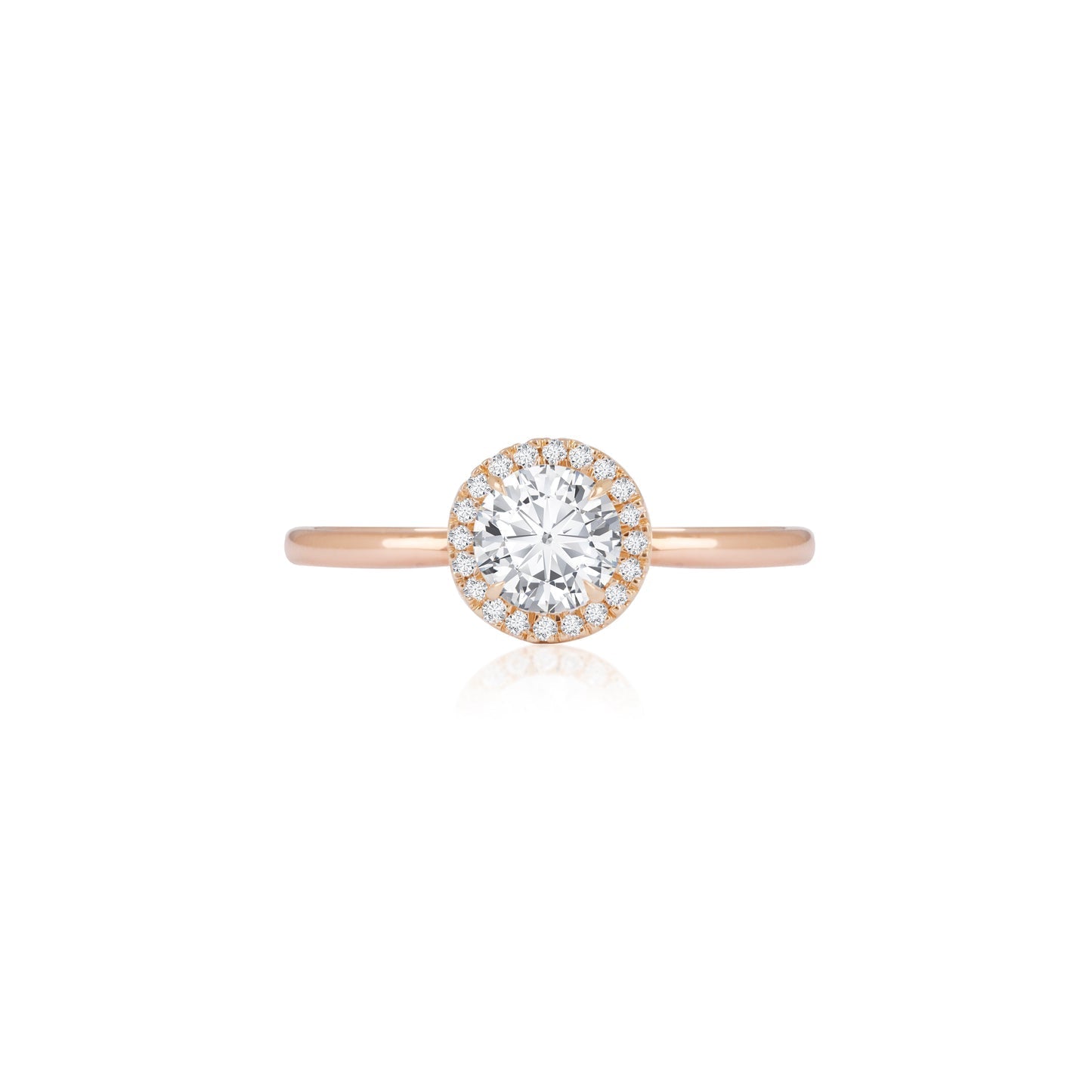 Stunning 1.0 CT Round Moissanite Engagement Ring with Halo Design 1