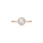 Stunning 1.0 CT Round Moissanite Engagement Ring with Halo Design 1