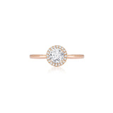 Stunning 1.0 CT Round Moissanite Engagement Ring with Halo Design 1