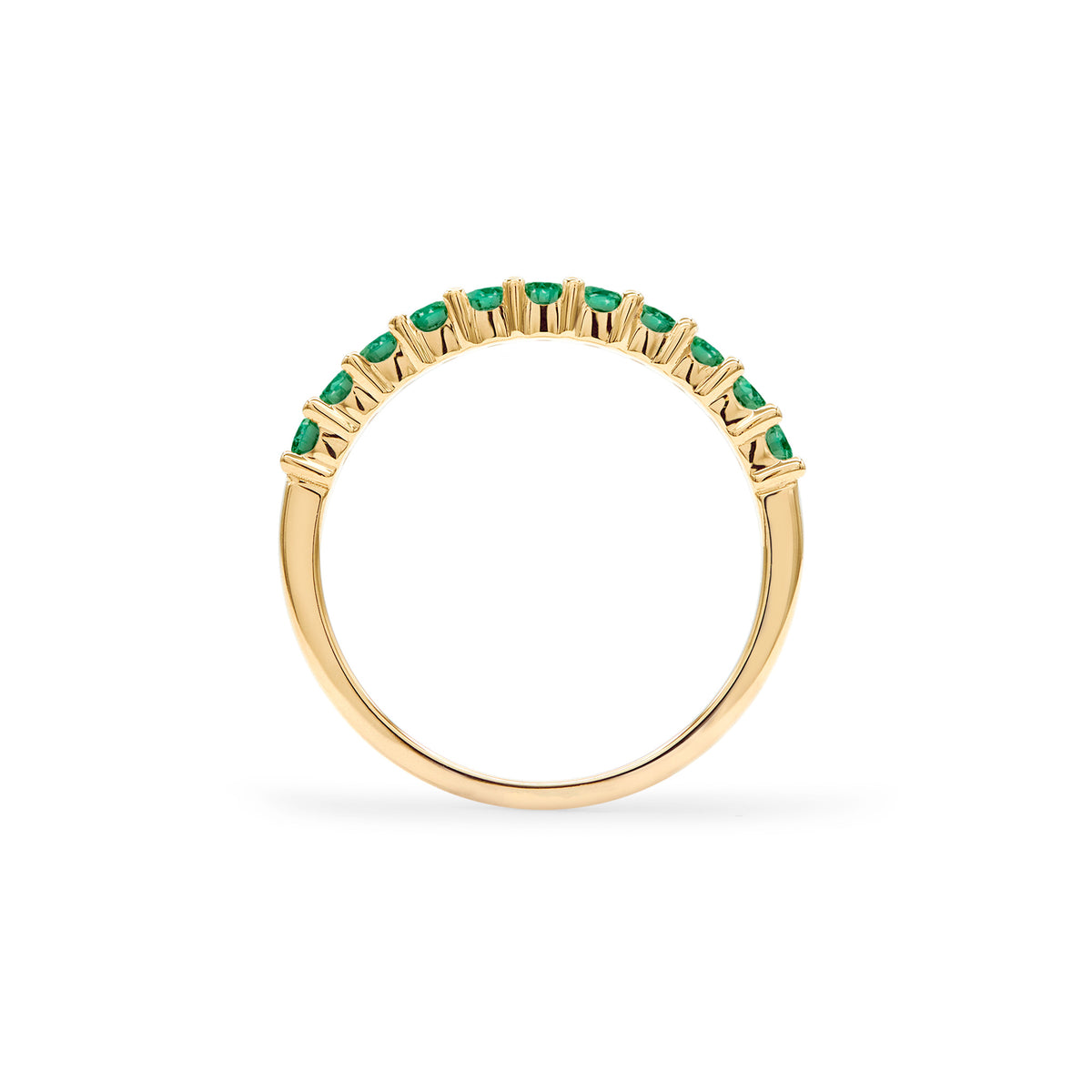 0.33 TCW Round Emerald Lab Made Diamond-May Birthstone Wedding Band 4