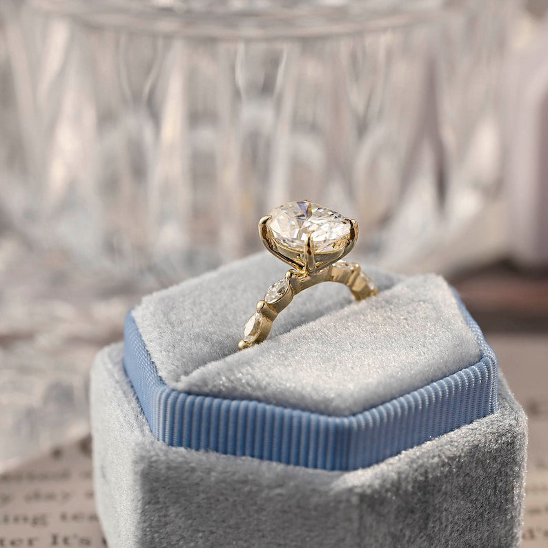 Stunning 2.5 CT Oval Moissanite Engagement Ring with Pave Design 6