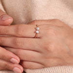 Stunning 0.30 TCW Heart Moissanite Stones Two Stone Wedding Band 1
