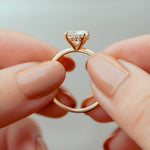 Stunning 1.0 CT Round Moissanite Engagement Ring with Hidden Halo Design 6