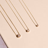 0.30 CT Round Moissanite Diamond Bezel Solitaire Pendant Necklace in Solid Gold 5