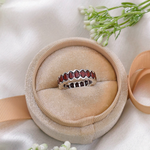 3 TCW Oval Red Garnets Full Eternity Wedding Band 6
