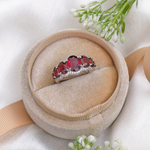 5.0 TCW Oval Cut Pave Style Red Garnets Engagement Rings 6