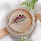 5.0 TCW Oval Cut Pave Style Red Garnets Engagement Rings 6