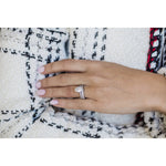 2 CT Oval Moissanite Solitaire Hidden Halo Sterling Silver Ring