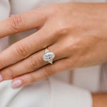 4.0 CT Oval Moissanite Ring Featuring Cluster Style 7