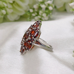 3.0 TCW Marquise and Round Cut Red Garnets Ring 6