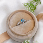 1.0 CT Oval Cut Pave BlueTopaz Ring 6
