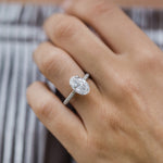 3.40 CT Oval Moissanite Ring Featuring Hidden Halo Style 3