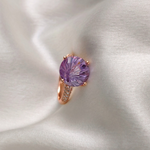 3.0 CT Round Cut Pave Amethyst Ring 7