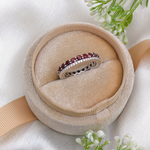 3.0 TCW Red Garnets Full Eternity Wedding Band 6