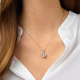 Round Cut Cubic Zirconia in 925 Sterling Silver Necklace 3