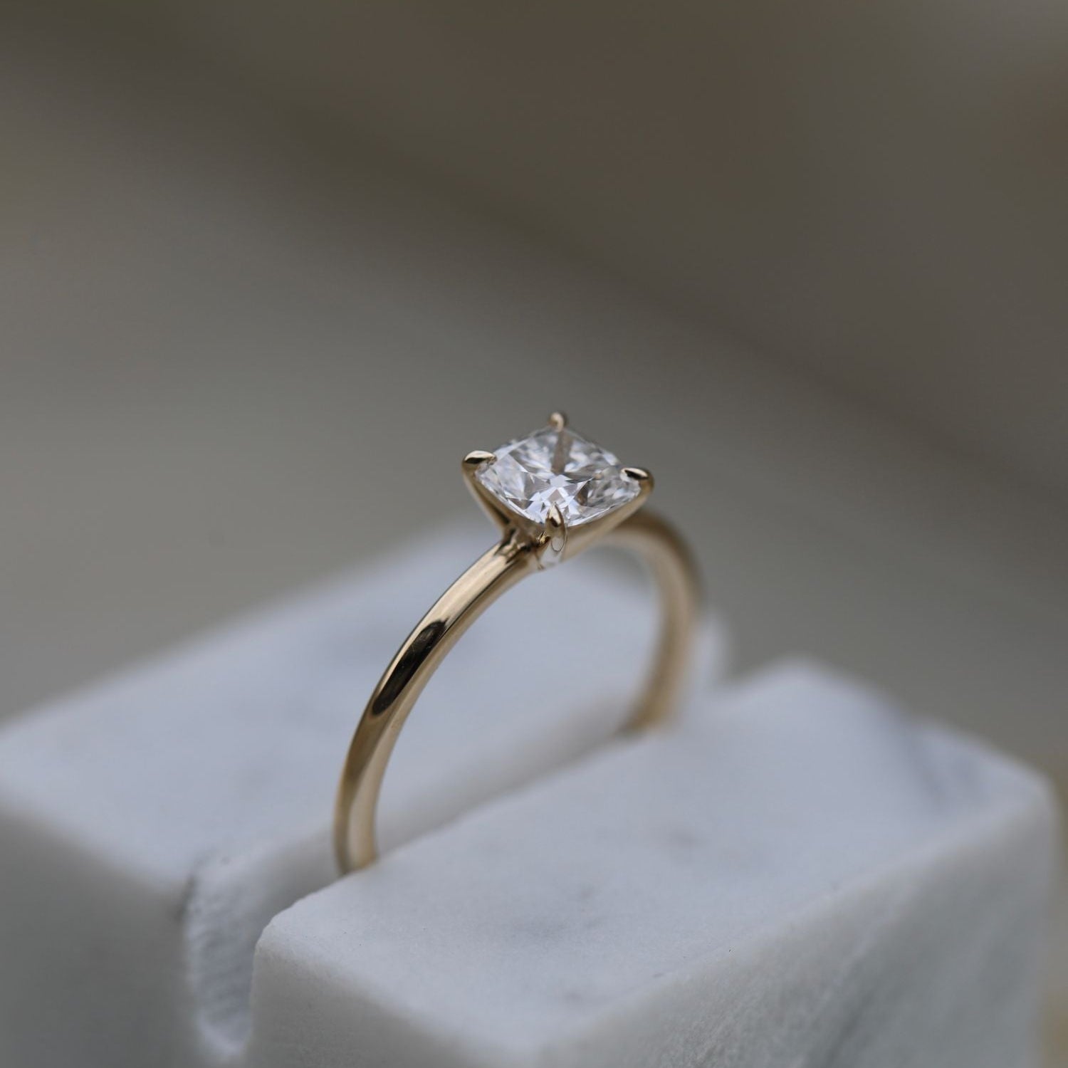 0.90 CT Cushion Solitaire CVD E/VS1 Diamond Engagement Ring 5
