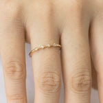Stunning 0.2 TCW Round Moissanite Stones 4 Stones Wedding Bands 6
