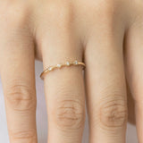 Stunning 0.2 TCW Round Moissanite Stones 4 Stones Wedding Bands 6