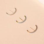 2.0 TCW Round Cut Moissanite Diamond Pave Stud Earrings in Gold 2