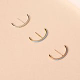 2.0 TCW Round Cut Moissanite Diamond Pave Stud Earrings in Gold 2