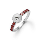 1.0 TCW Round Garnet Lab Made Diamond- January Birthstone Engagement Ring 6
