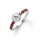 1.0 TCW Round Garnet Lab Made Diamond- January Birthstone Engagement Ring 6