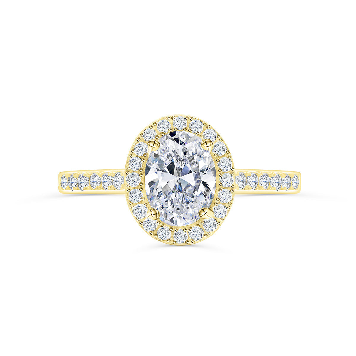 Stunning 1.5 CT Oval Moissanite Engagement Ring in Pave and Halo Design 1