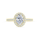 Stunning 1.5 CT Oval Moissanite Engagement Ring in Pave and Halo Design 1